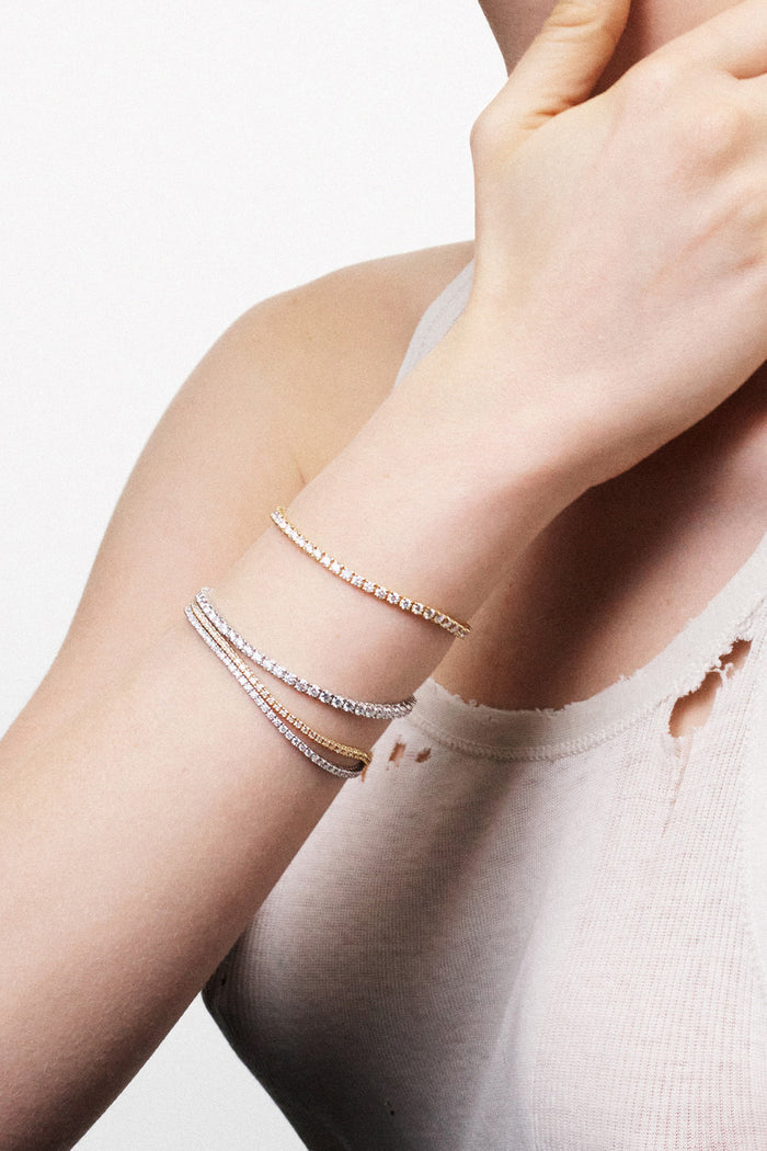 Round Lab Grown Diamond Tennis Bracelet