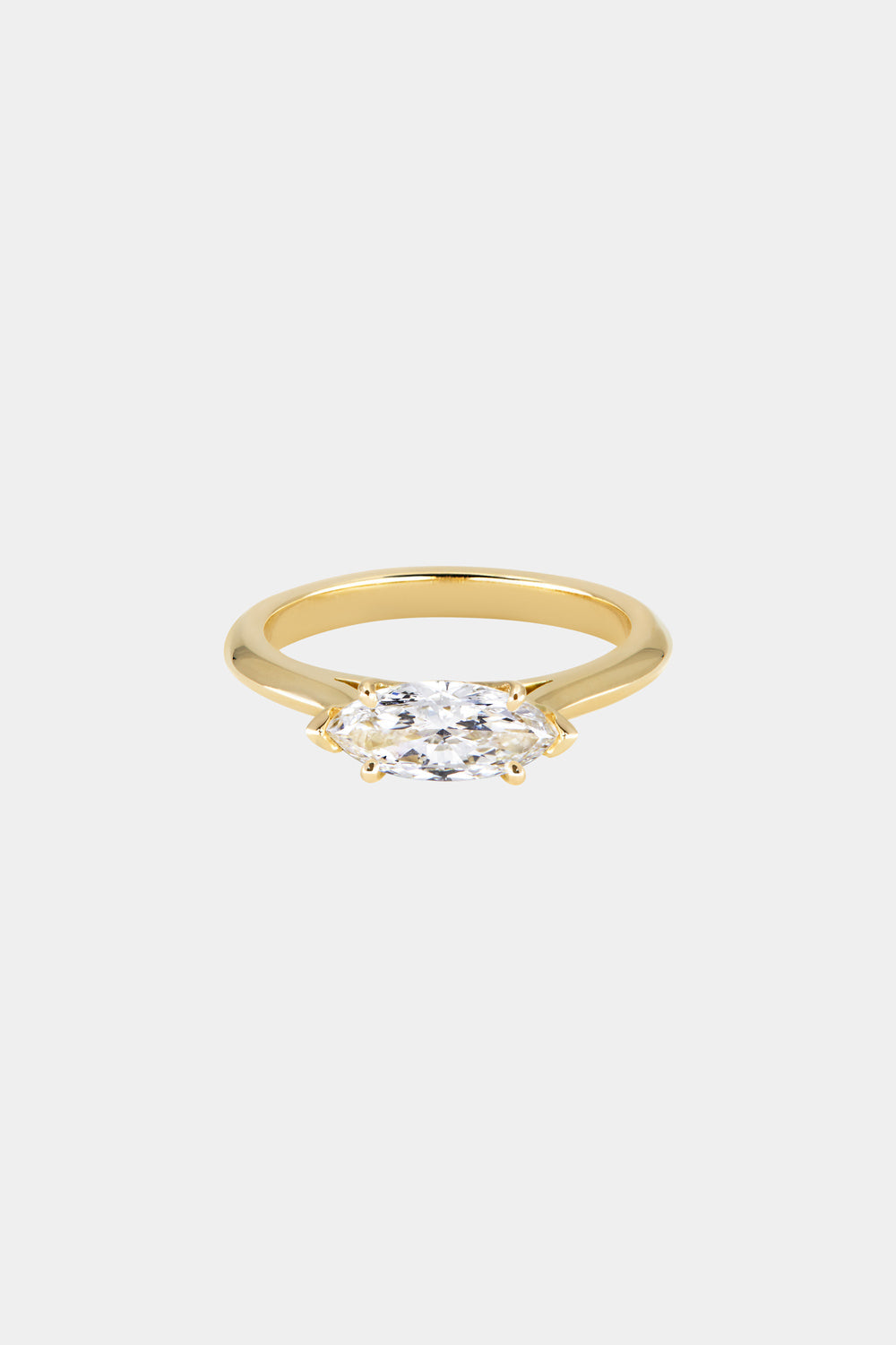 0.50 CT Marquise Shaped Moissanite East-West Engagement Ring