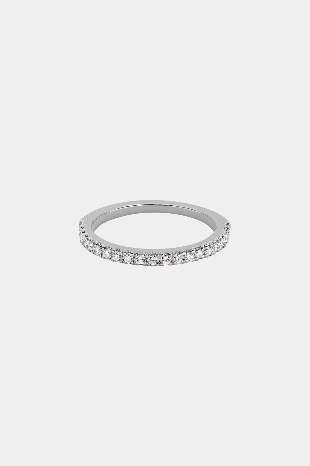 0.28 TCW Round Shaped Moissanite Half Eternity Wedding Band