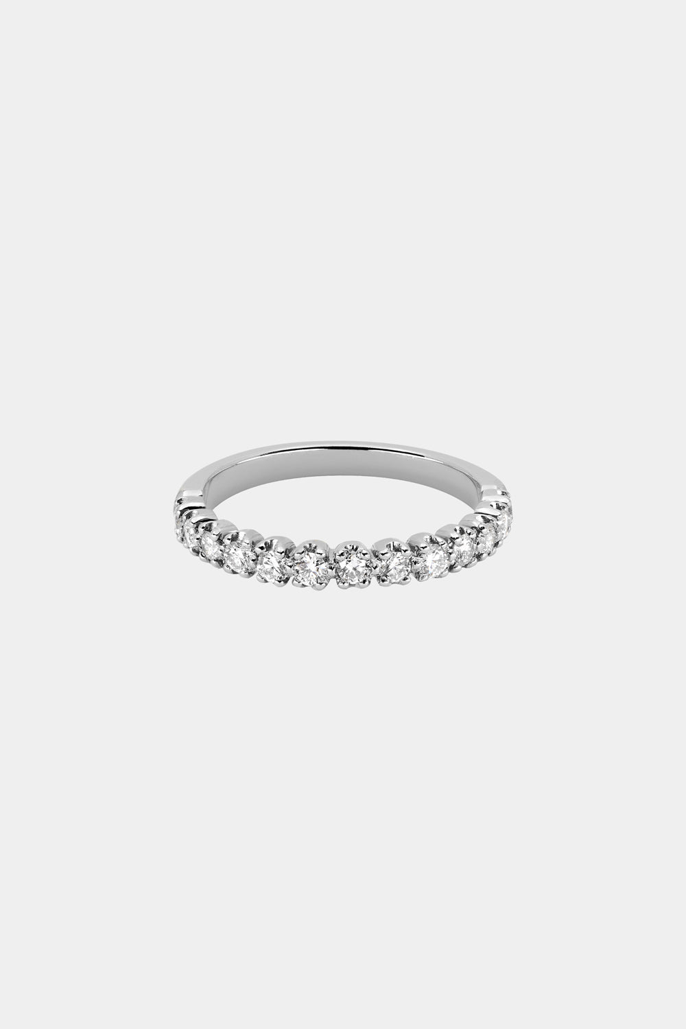 0.30 TCW Round Shaped Moissanite Half Eternity Wedding Band