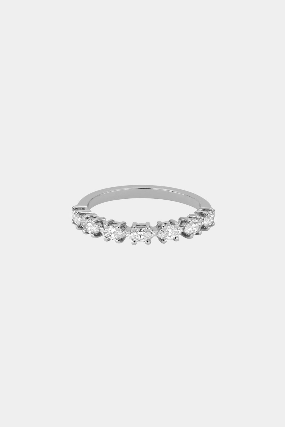 0.70 TCW Marquise Shaped Moissanite Half Eternity Wedding Band