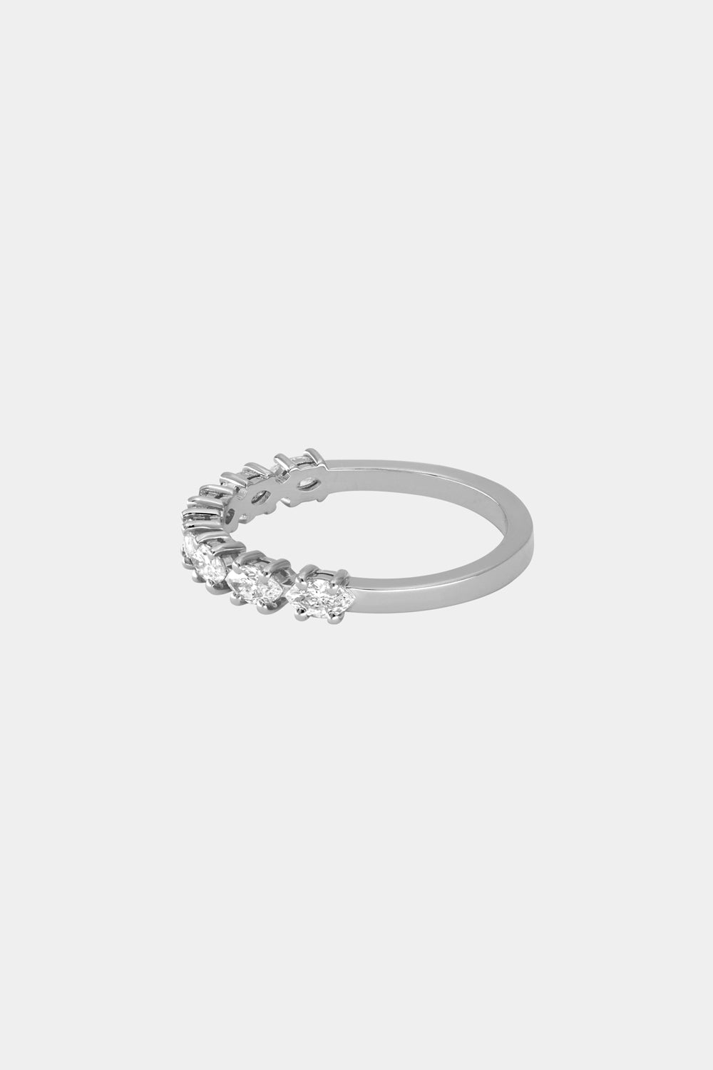 0.70 TCW Marquise Shaped Moissanite Half Eternity Wedding Band