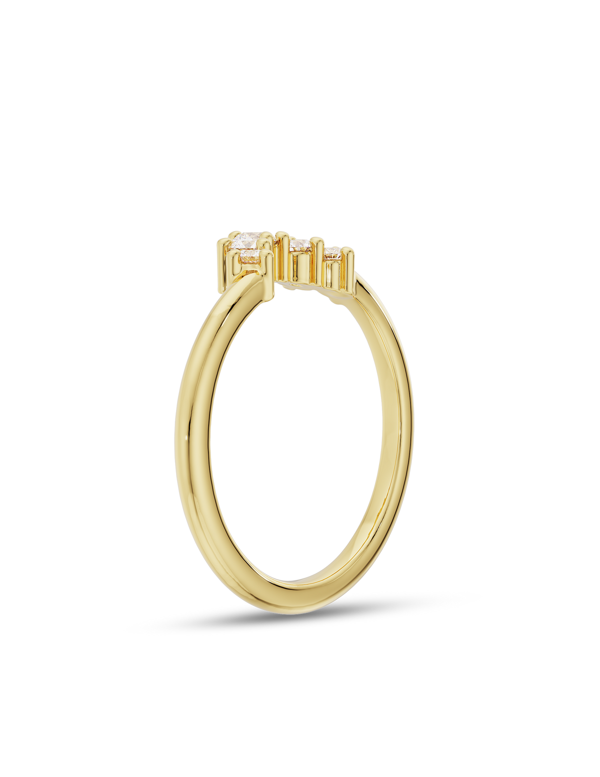 0.20 TCW Round Cut Lab Grown Diamond Curved Wedding Band