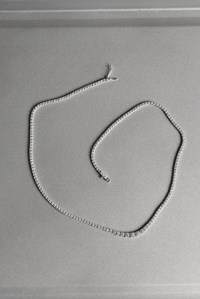 Round Lab Grown Diamond Tennis Necklace