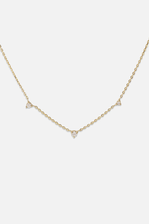 Three Round Diamond Moissanite Necklace