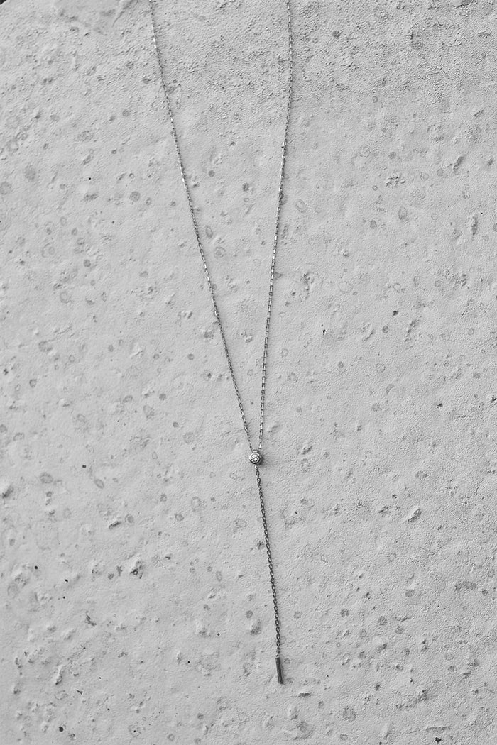Round Cut Lariat Moissanite Diamond Necklace