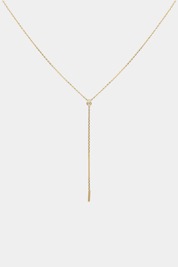 Round Cut Lariat Moissanite Diamond Necklace