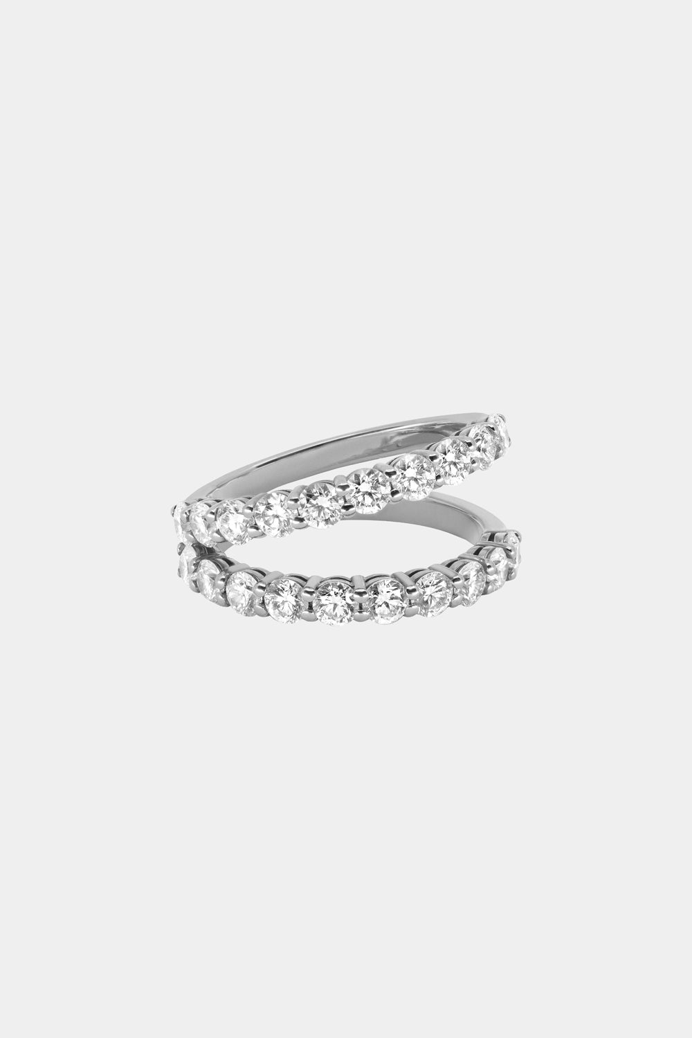 0.30 TCW Round Shaped Moissanite Double Band Wedding Band