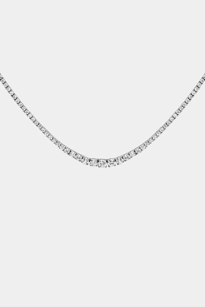 Round Lab Grown Diamond Tennis Necklace
