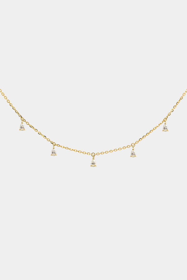 Pear Cut Lariant Style Moissanite Diamond Necklace