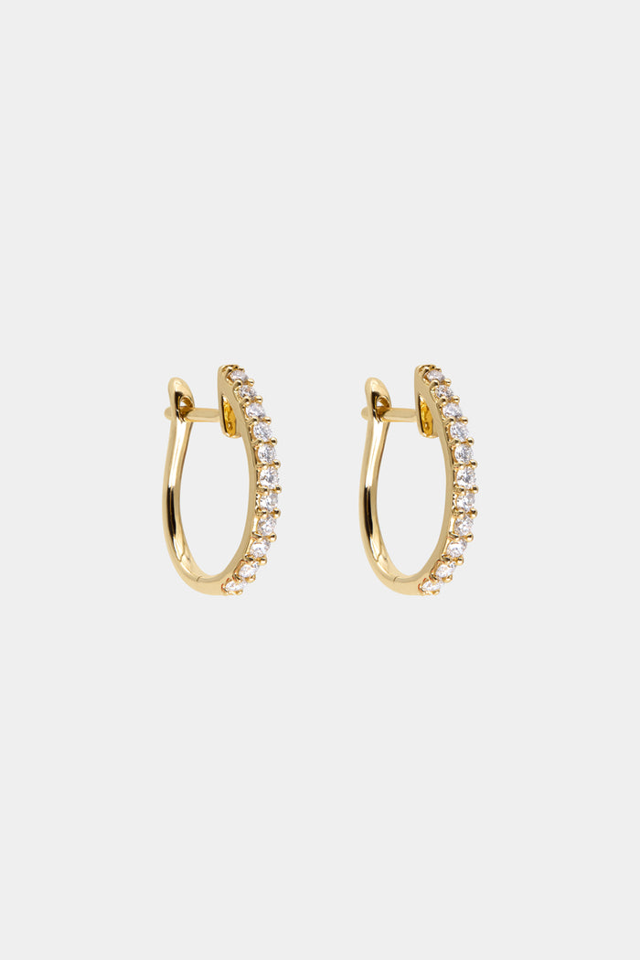 0.40 TCW Round Cut Moissanite Huggies Earrings