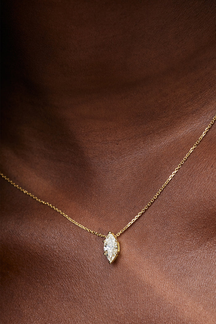 Mini Marquise Moissanite Diamond Necklace
