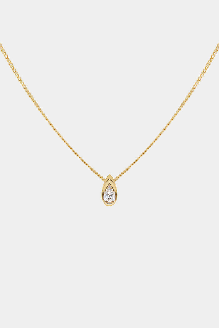 Mini Pear Moissanite Diamond Necklace