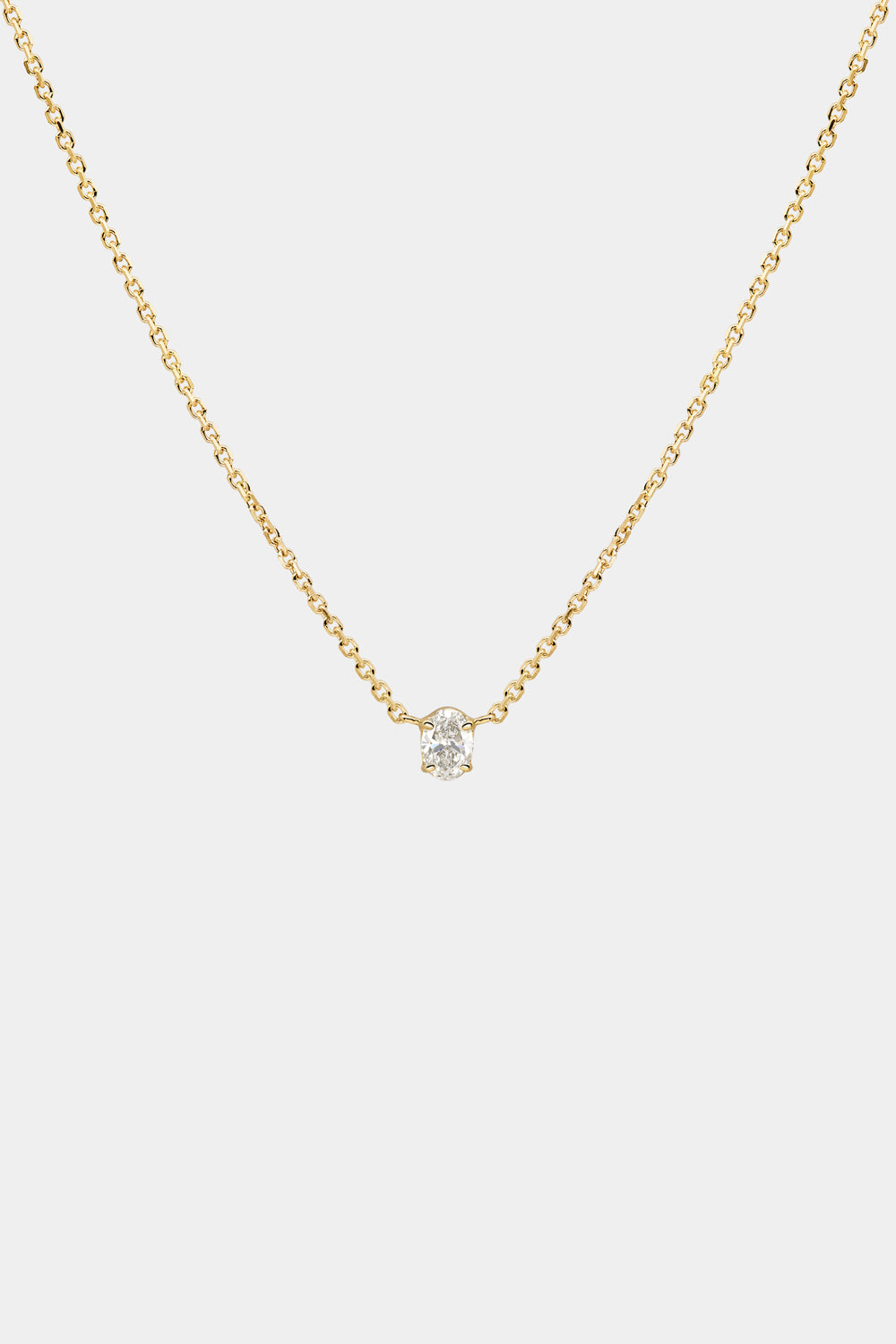 Mini Oval Moissanite Diamond Necklace