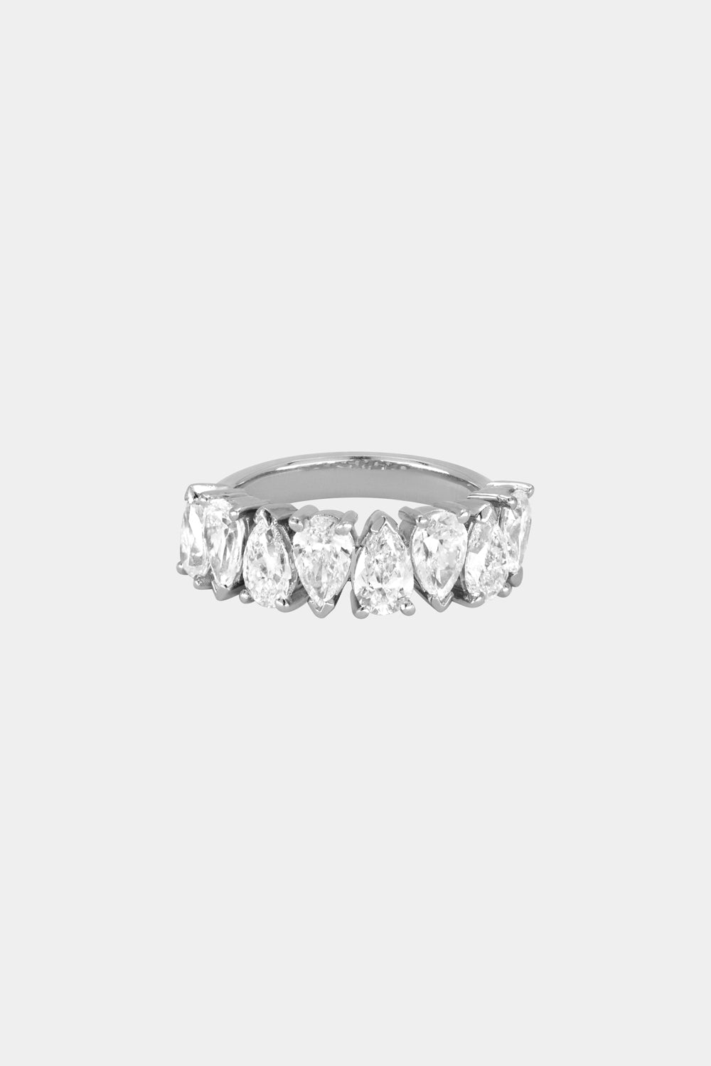 1.80 TCW Pear Shaped Moissanite Half Eternity Wedding Band