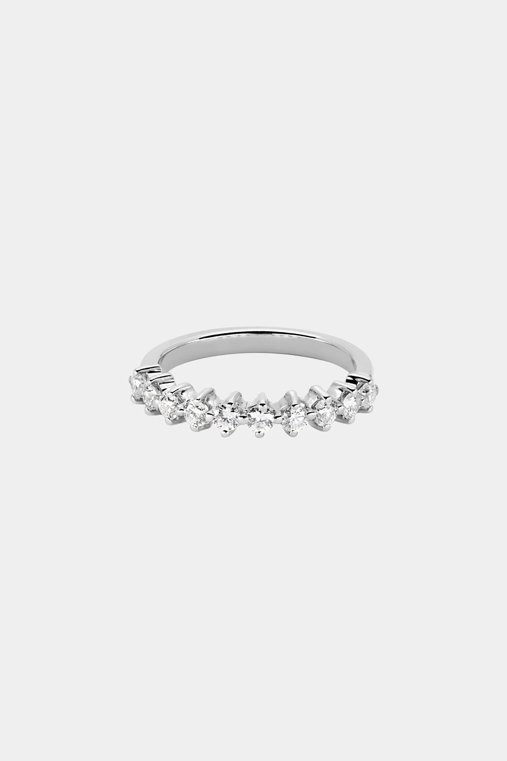 0.15 TCW Round Shaped Moissanite Half Eternity Wedding Band