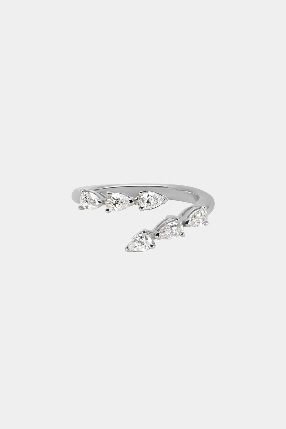 0.12 TCW Pear Shaped Moissanite Open Wedding Band