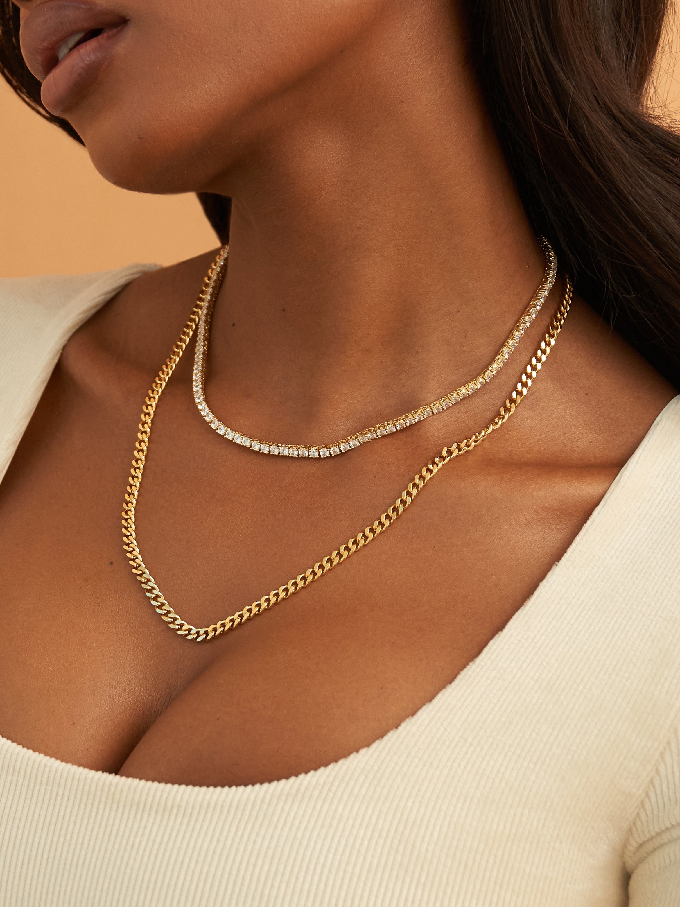 Round Lab Grown Diamond Tennis Necklace