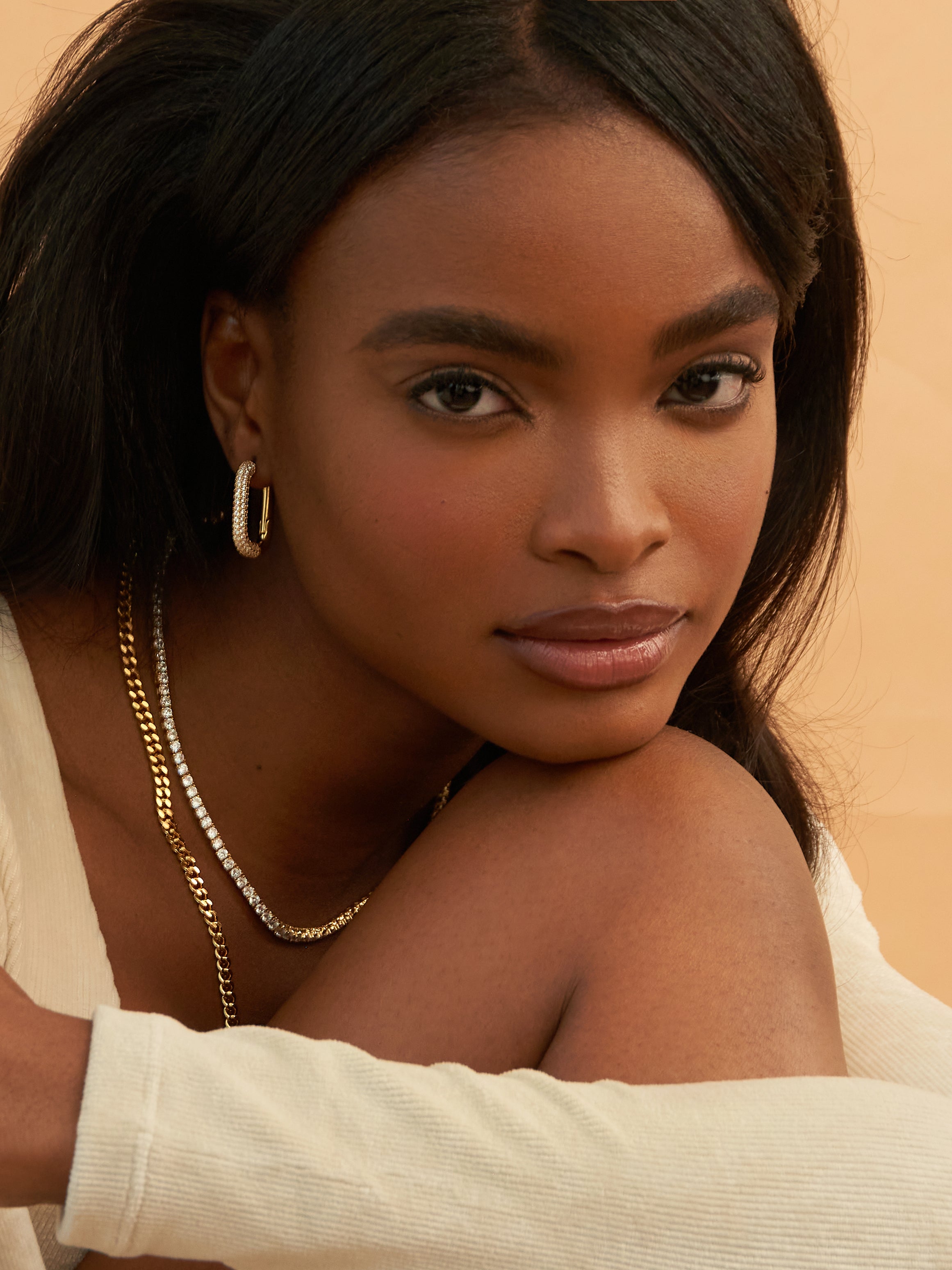 Round Lab Grown Diamond Tennis Necklace