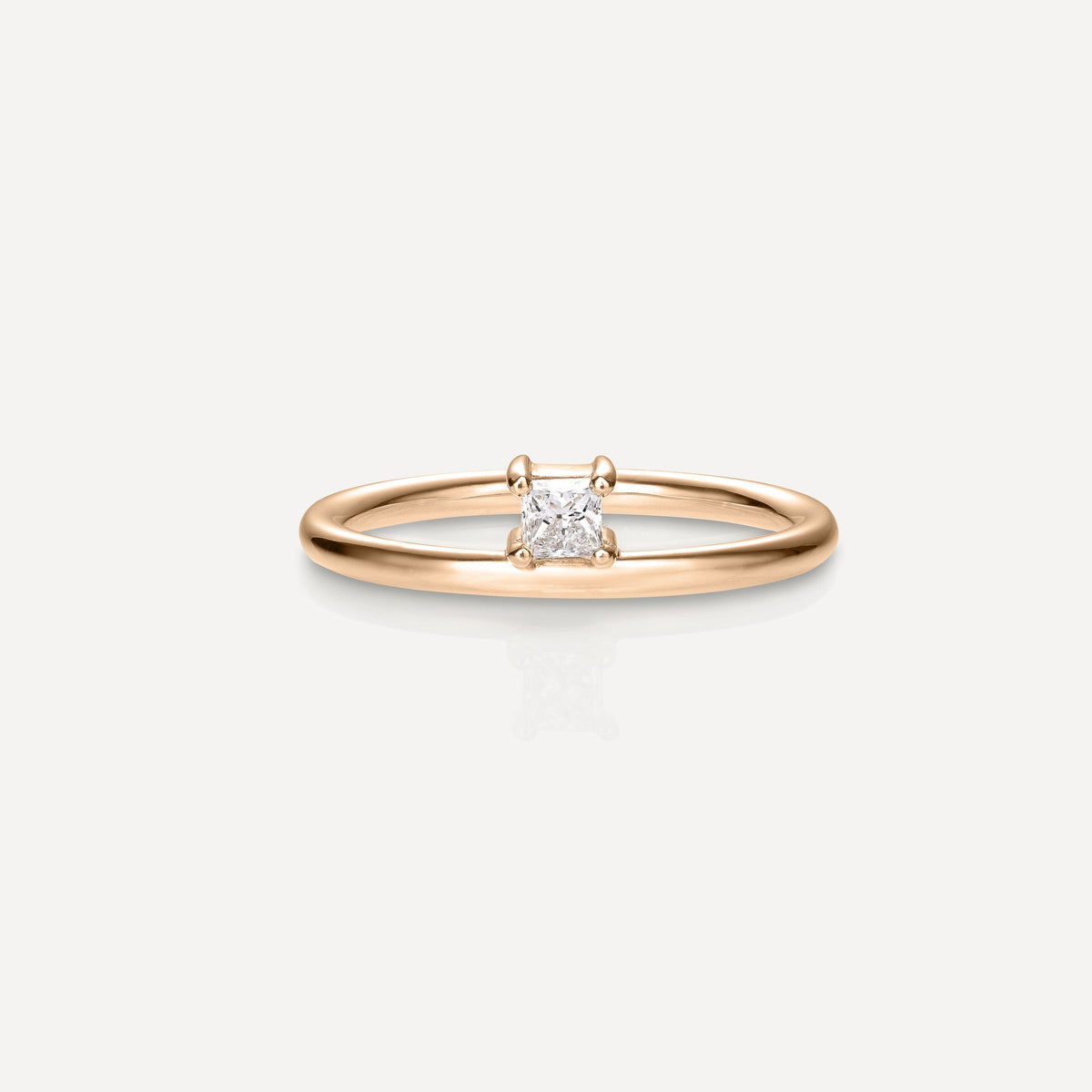 0.20 Carats Princess Cut CVD Diamond Solitaire Engagement Ring