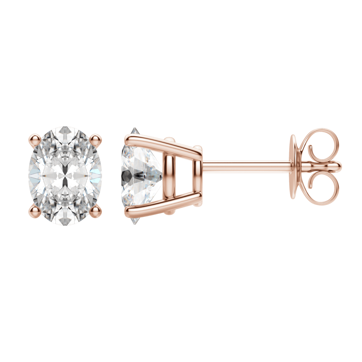 0.50 CT-2.0 CT Oval Solitaire F/VS Lab Grown Diamond Earrings - Camila Brown