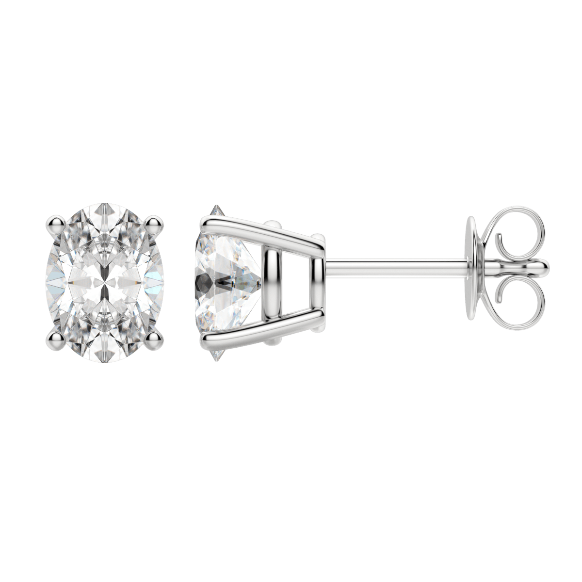 0.50 CT-2.0 CT Oval Solitaire F/VS Lab Grown Diamond Earrings - Camila Brown