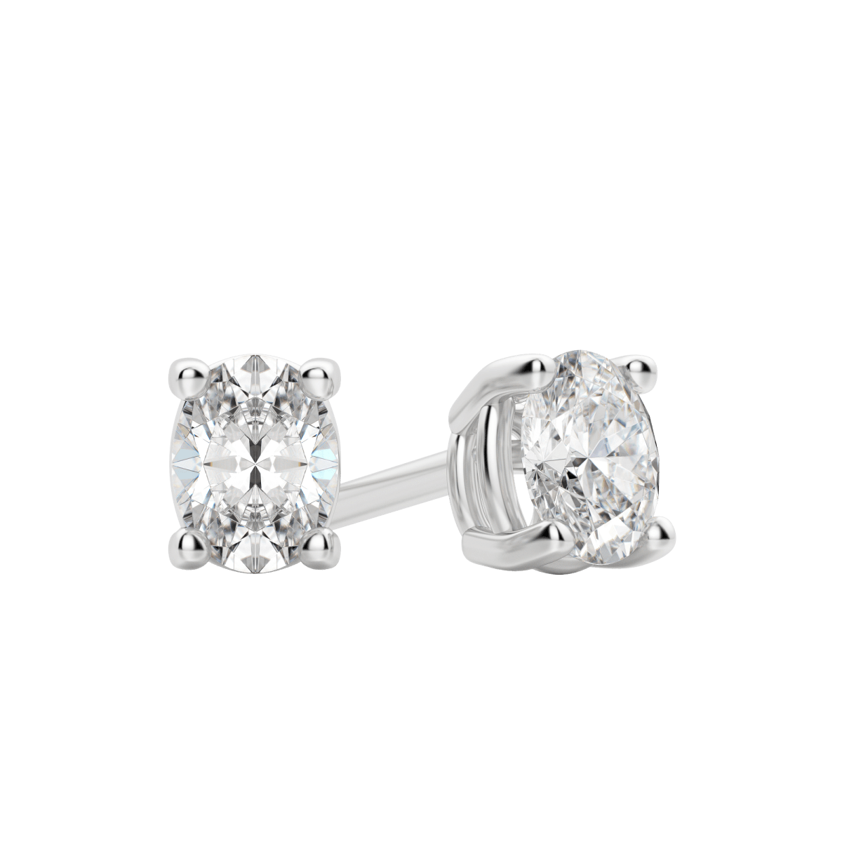 0.50 CT-2.0 CT Oval Solitaire F/VS Lab Grown Diamond Earrings - Camila Brown