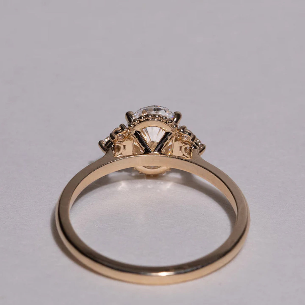 1.0 - 3.0 CT Oval Cut CVD Diamond Cluster Setting Engagement Ring