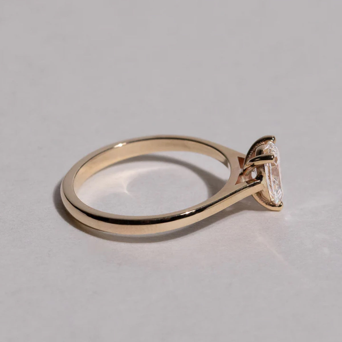 0.71 - 2.0 CT Pear Cut CVD Diamond Solitaire Setting Engagement Ring