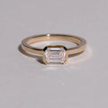 1.0 - 3.0 CT Emerald Cut CVD Diamond Bezel Setting Engagement Ring