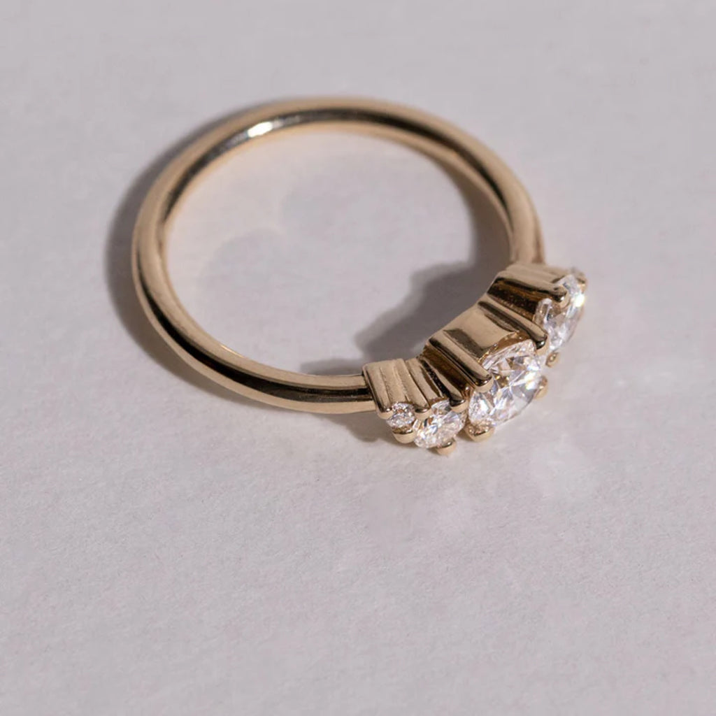0.5 - 1.5 CT Round Cut CVD Diamond Cluster Setting Engagement Ring