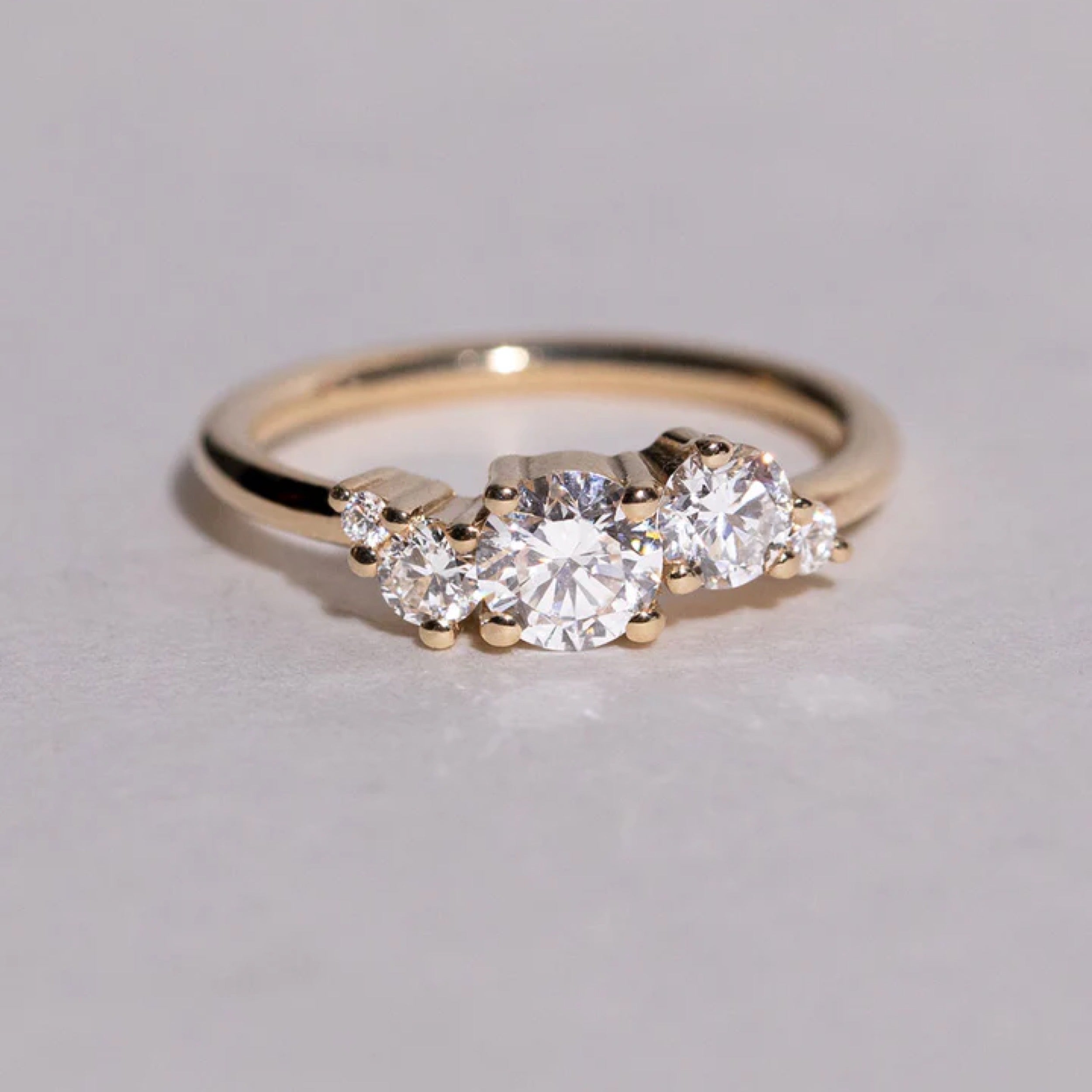 0.5 - 1.5 CT Round Cut CVD Diamond Cluster Setting Engagement Ring