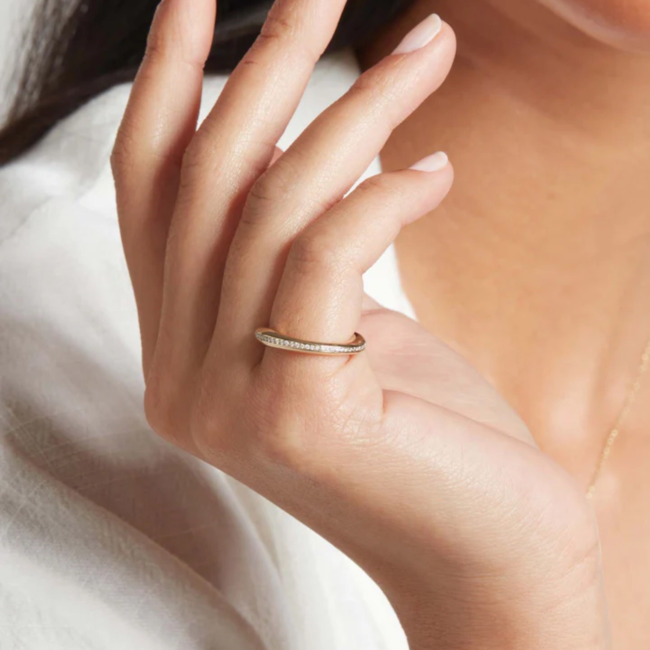 0.40 TCW Round Diamond Baguette Wedding Band