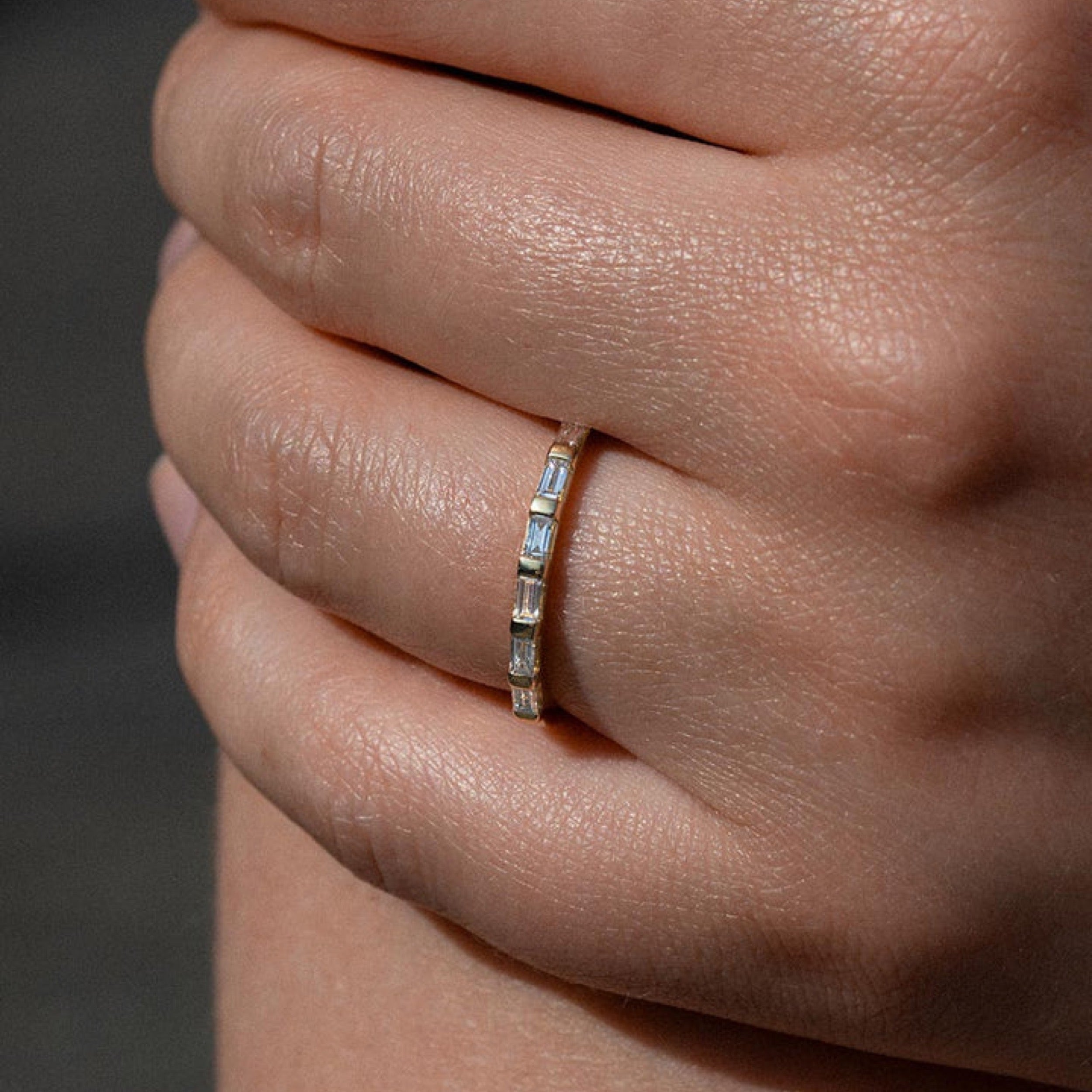 0.45 TCW East West Baguette Diamond Wedding Band