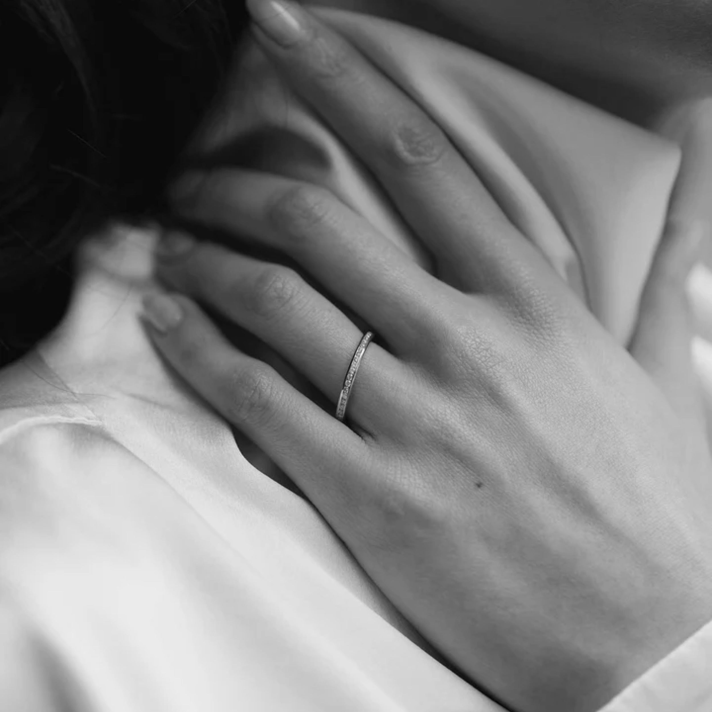 0.40 TCW Round Diamond Half Eternity Wedding Band