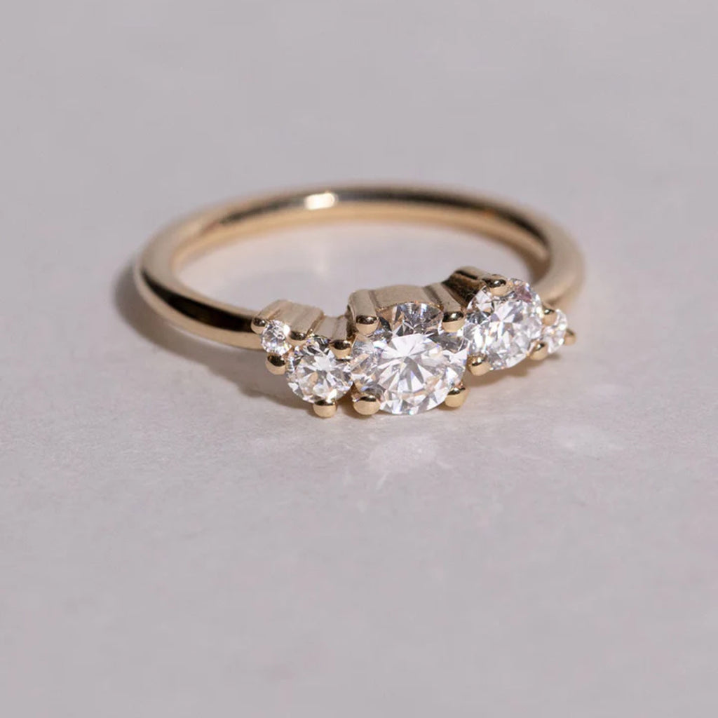 0.5 - 1.5 CT Round Cut CVD Diamond Cluster Setting Engagement Ring