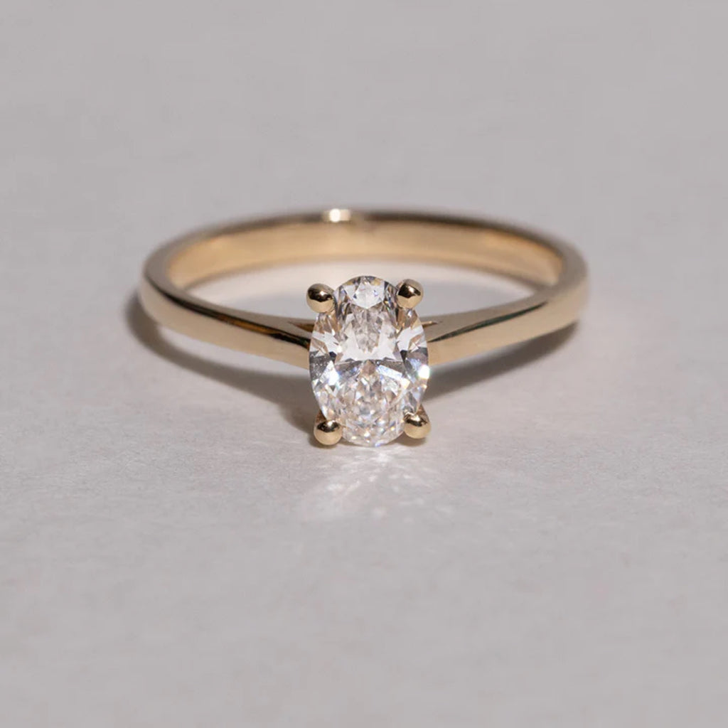 0.71 - 20 CT Oval Cut CVD Diamond Solitaire Setting Engagement Ring