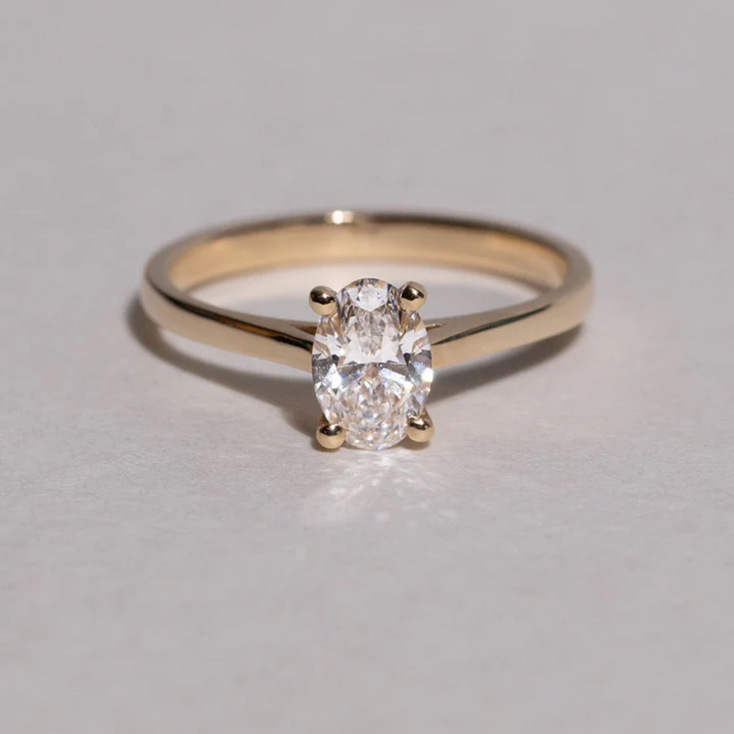 0.71 - 20 CT Oval Cut CVD Diamond Solitaire Setting Engagement Ring