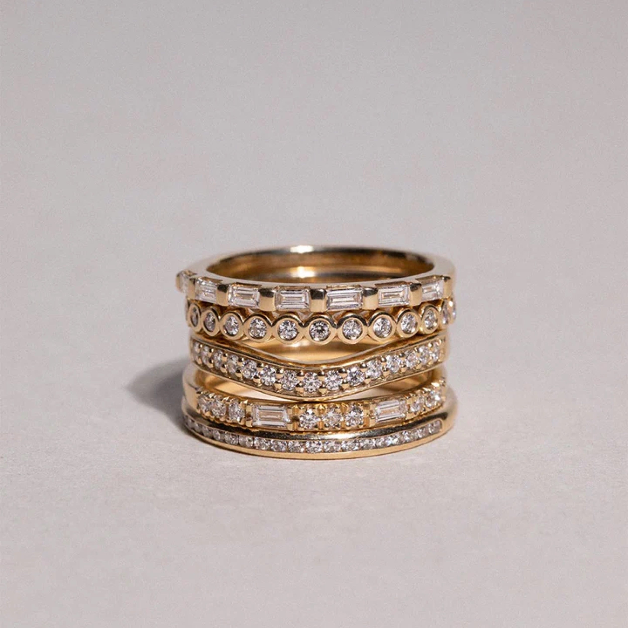 0.23 TCW Round Diamond Curved Wedding Band