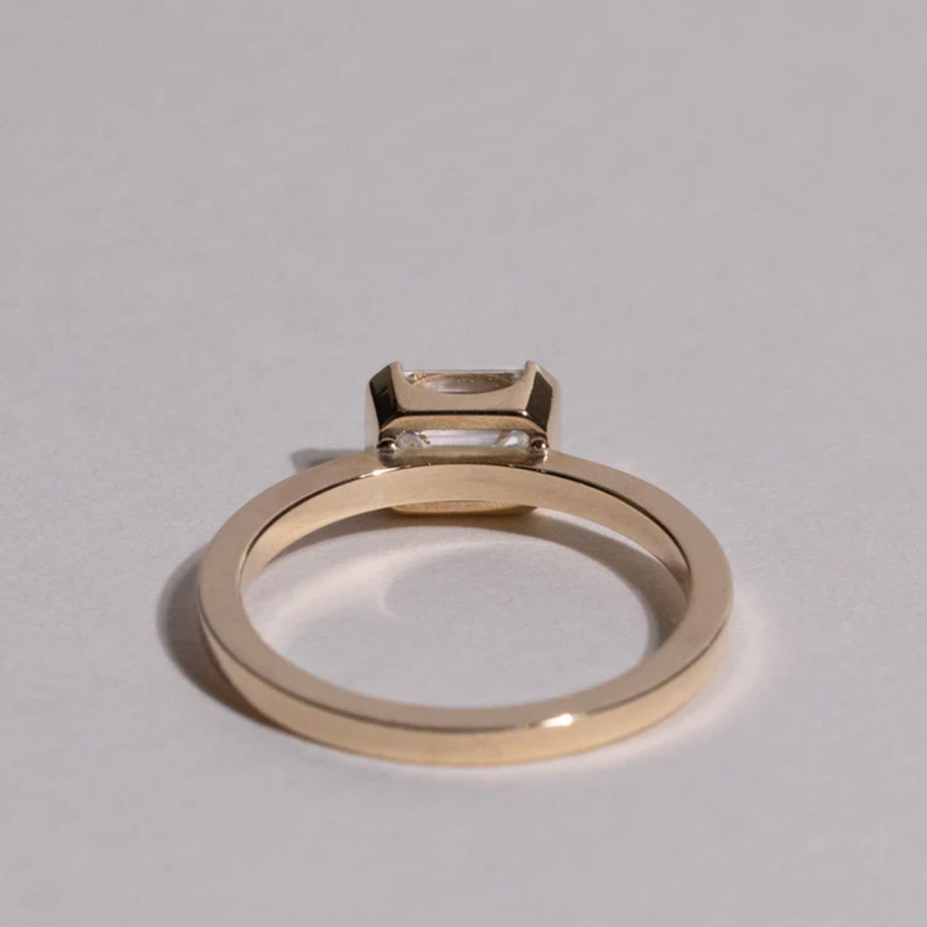 1.0 - 3.0 CT Emerald Cut CVD Diamond Bezel Setting Engagement Ring