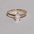 0.71 - 2.0 CT Pear Cut CVD Diamond Solitaire Setting Engagement Ring