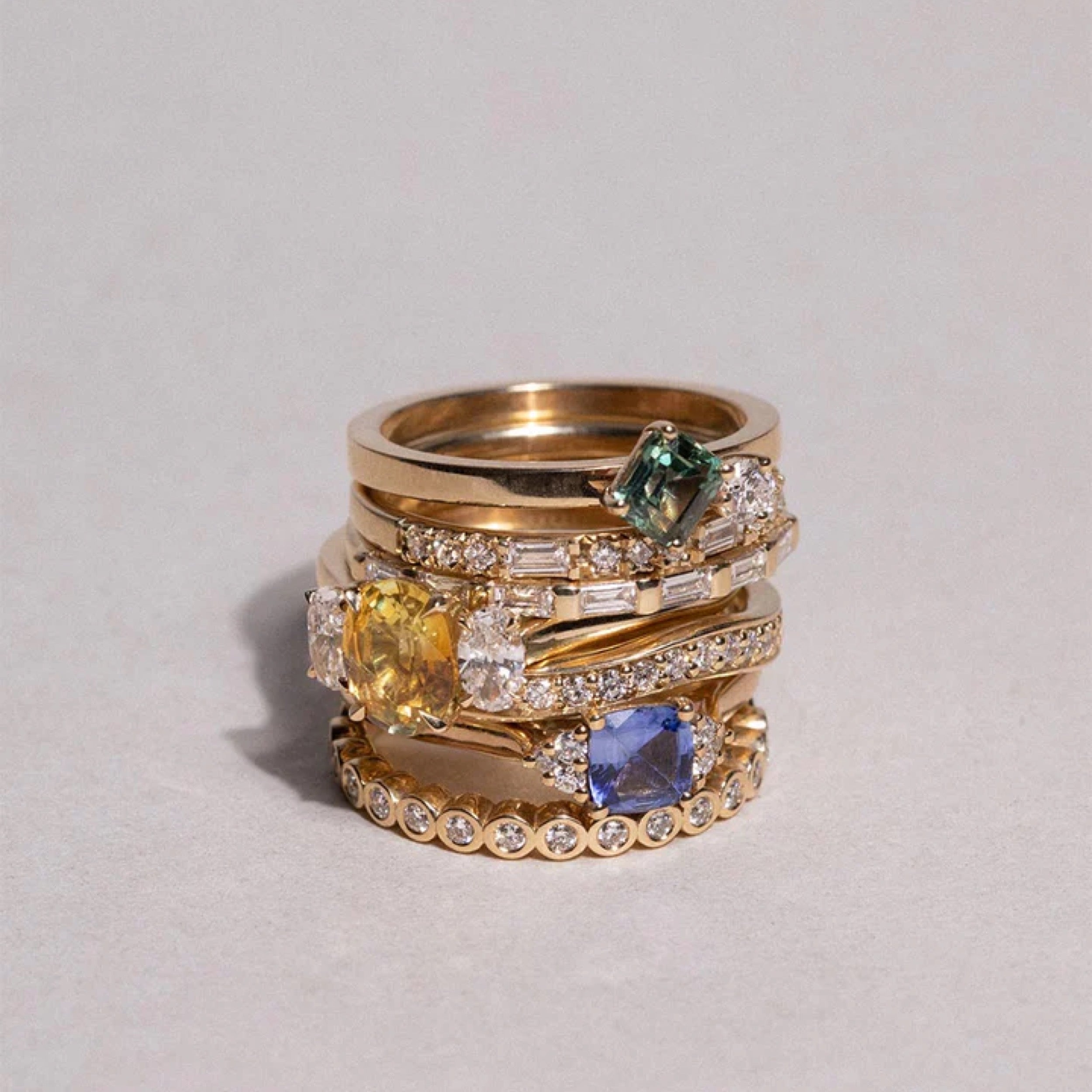 0.19 TCW Round Diamond Bezel Half Eternity Wedding Band