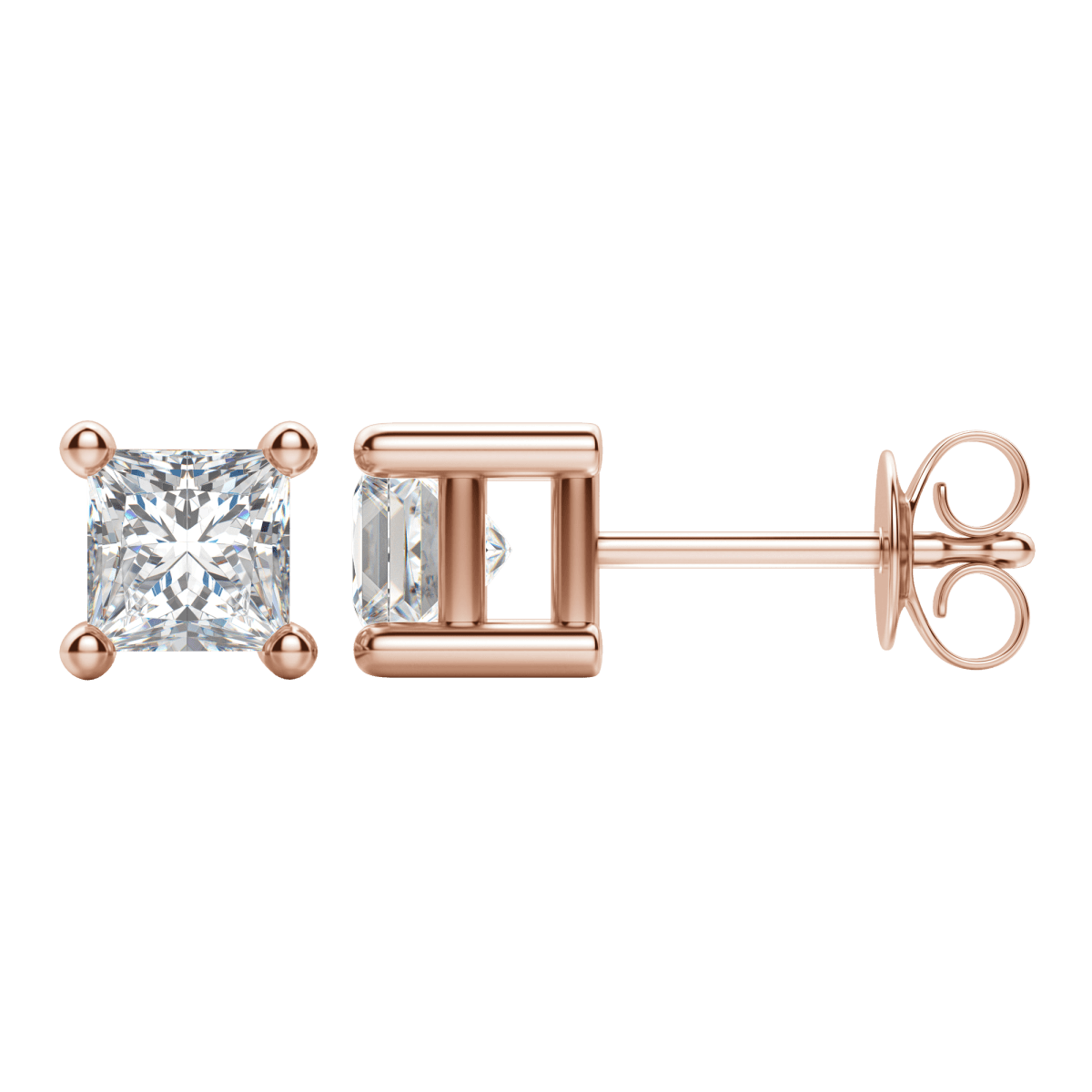 0.50 CT-2.0 CT Princess Solitaire F/VS Lab Grown Diamond Earrings - Camila Brown