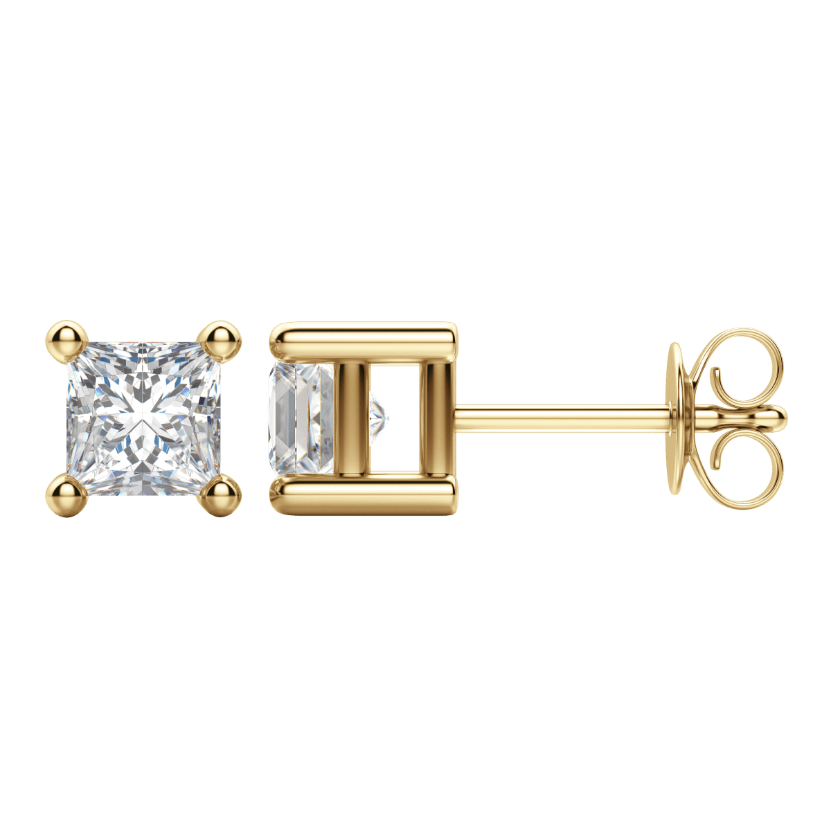 0.50 CT-2.0 CT Princess Solitaire F/VS Lab Grown Diamond Earrings - Camila Brown