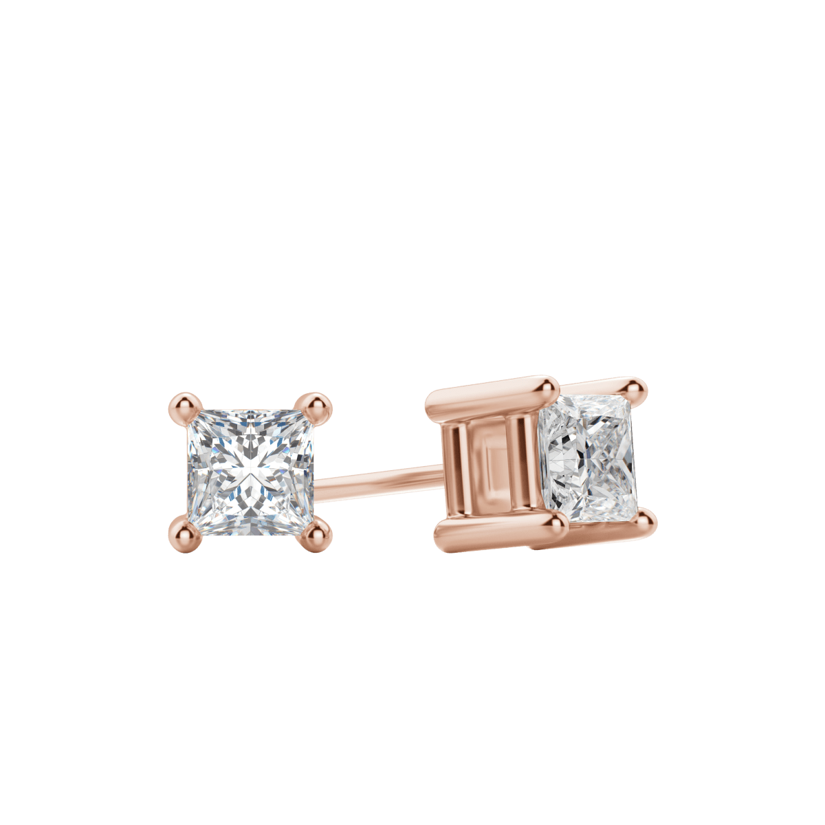 0.50 CT-2.0 CT Princess Solitaire F/VS Lab Grown Diamond Earrings - Camila Brown