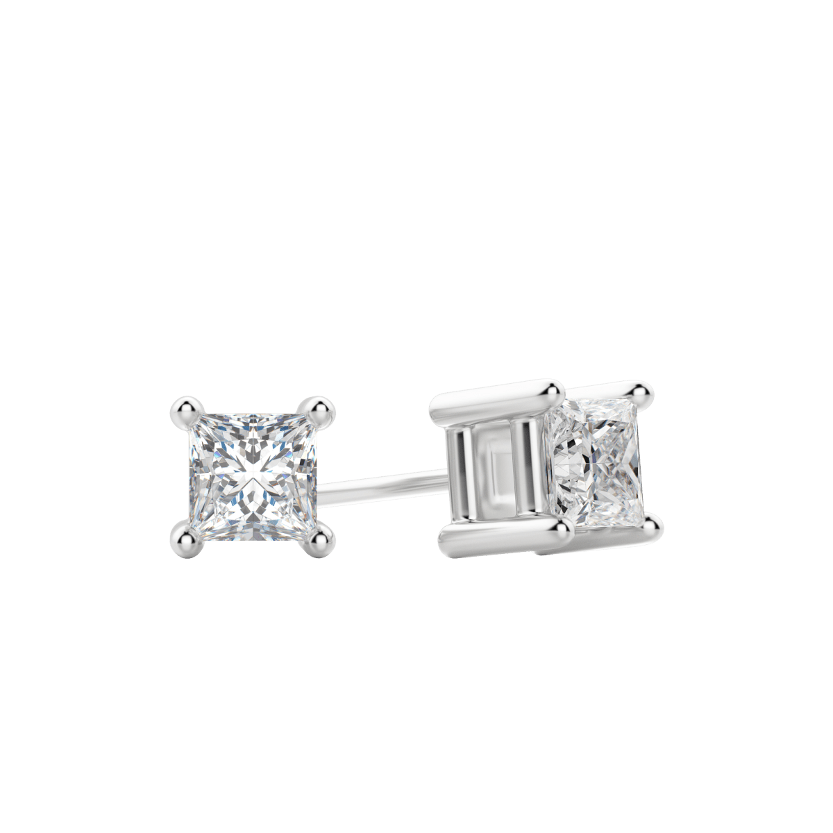 0.50 CT-2.0 CT Princess Solitaire F/VS Lab Grown Diamond Earrings - Camila Brown