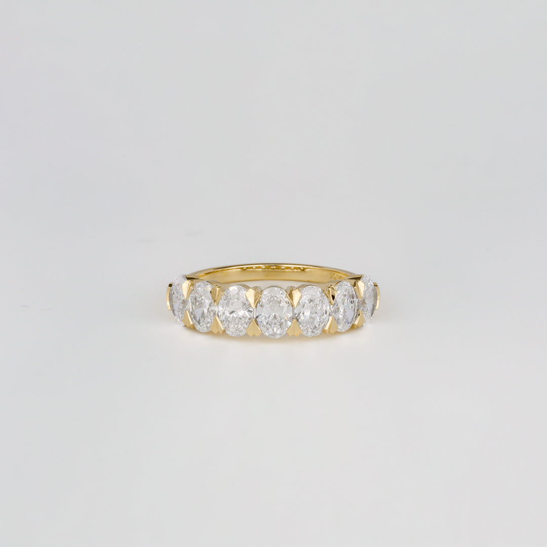 1.70 TCW Oval Lab Grown Diamond Half Eternity Wedding Band