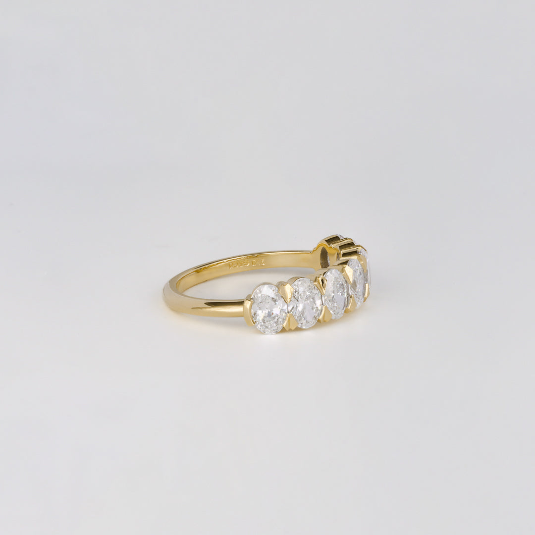 1.70 TCW Oval Lab Grown Diamond Half Eternity Wedding Band