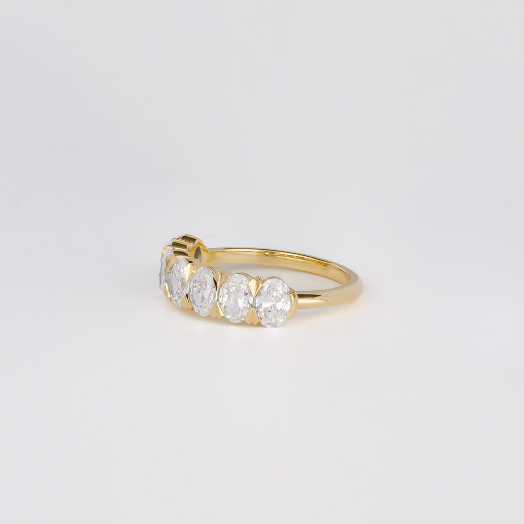 1.70 TCW Oval Lab Grown Diamond Half Eternity Wedding Band