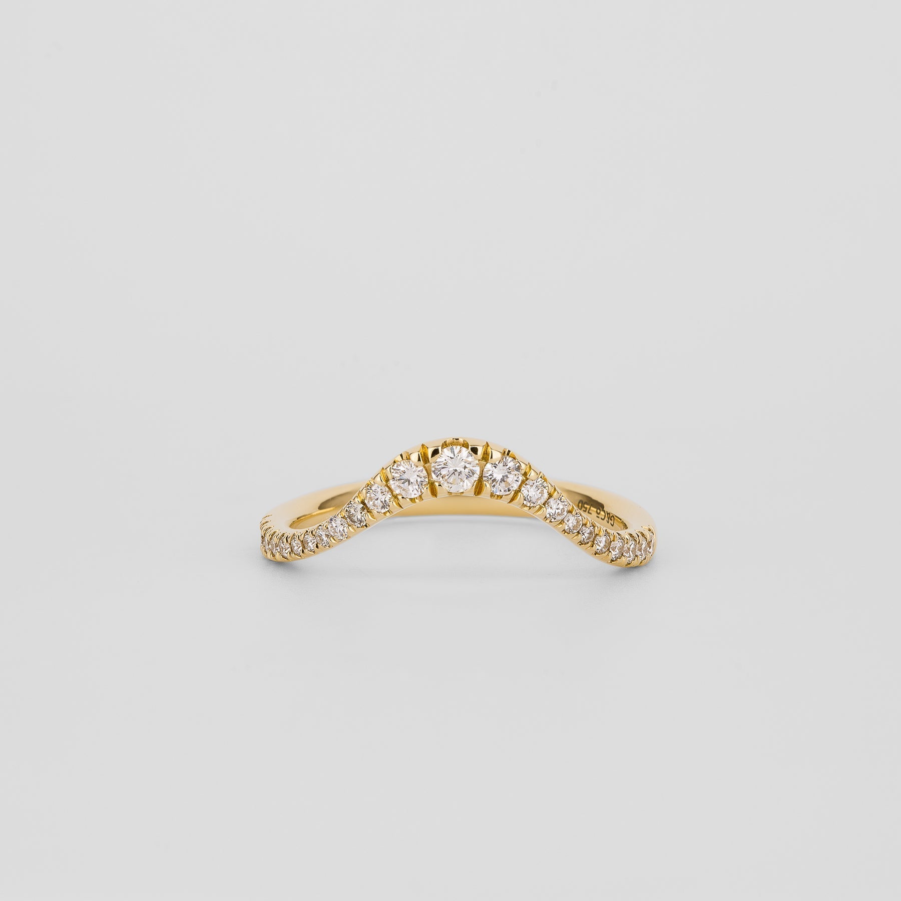 0.40 TCW Round Lab Grown Diamond Curved Wedding Band